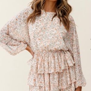 Long Sleeve Layered Ruffle Dress